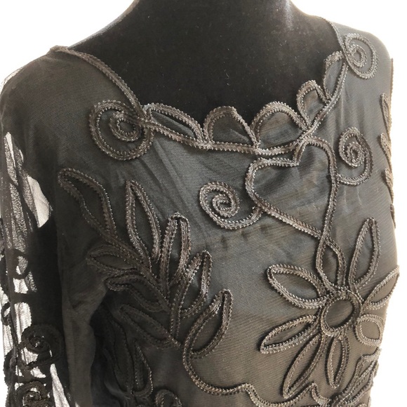 NWT! Leo Guy black knit and lace dress size 4 - Picture 4 of 7